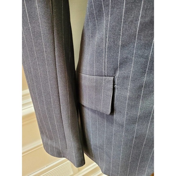 Norma Kamali Gray Polyester Single Breasted Three Buttons Fitted Blazer 12 - Picture 4 of 12